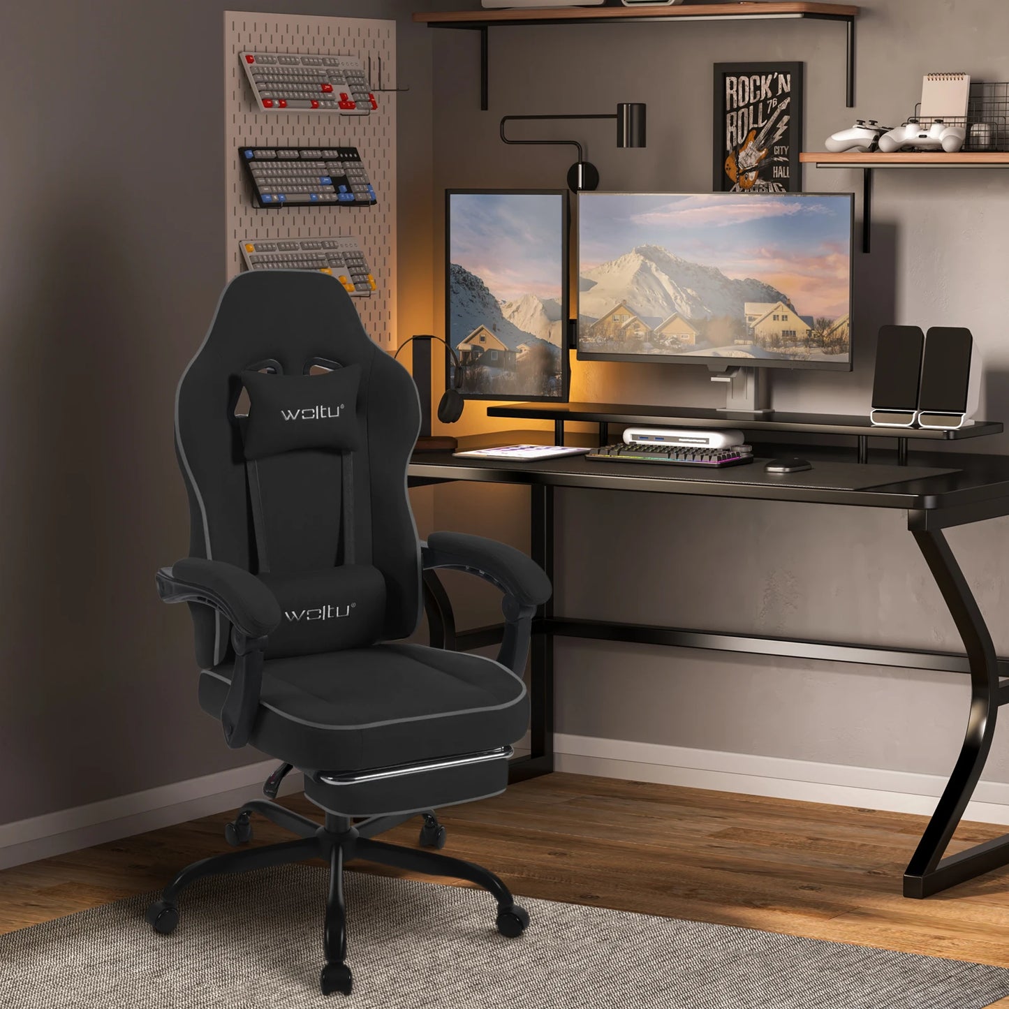 🎮 WOLTU Ergonomiczne Krzesło Gamingowe z Podnóżkiem 🎮 ✨ Komfort i wsparcie dla graczy i profesjonalistów – idealne do gier i pracy! ✨