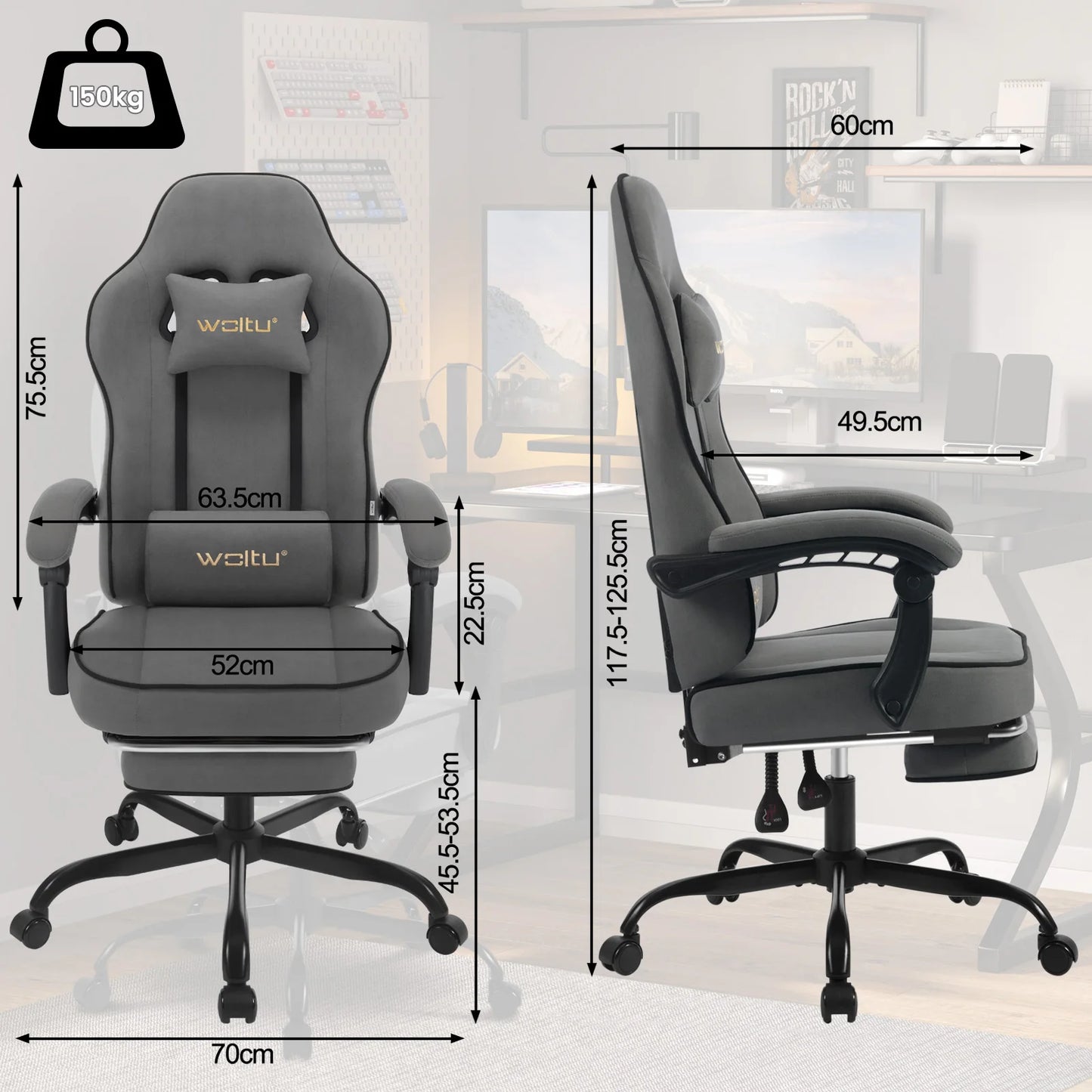 🎮 WOLTU Ergonomiczne Krzesło Gamingowe z Podnóżkiem 🎮 ✨ Komfort i wsparcie dla graczy i profesjonalistów – idealne do gier i pracy! ✨
