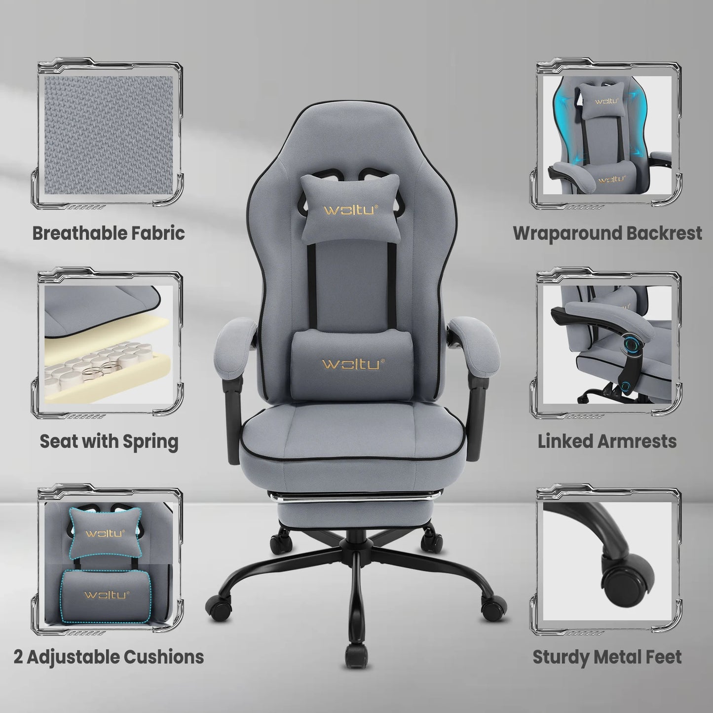 🎮 WOLTU Ergonomiczne Krzesło Gamingowe z Podnóżkiem 🎮 ✨ Komfort i wsparcie dla graczy i profesjonalistów – idealne do gier i pracy! ✨
