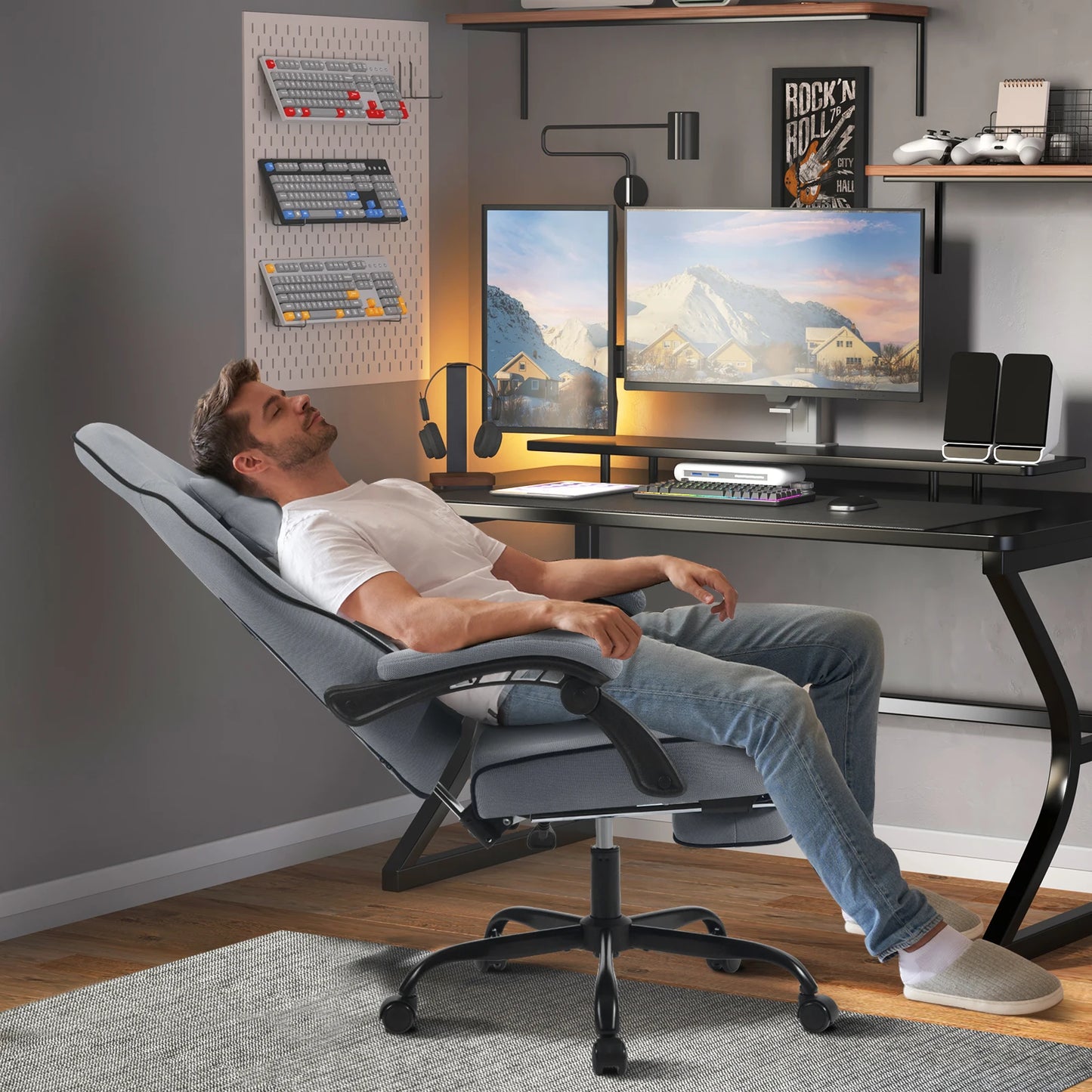 🎮 WOLTU Ergonomiczne Krzesło Gamingowe z Podnóżkiem 🎮 ✨ Komfort i wsparcie dla graczy i profesjonalistów – idealne do gier i pracy! ✨