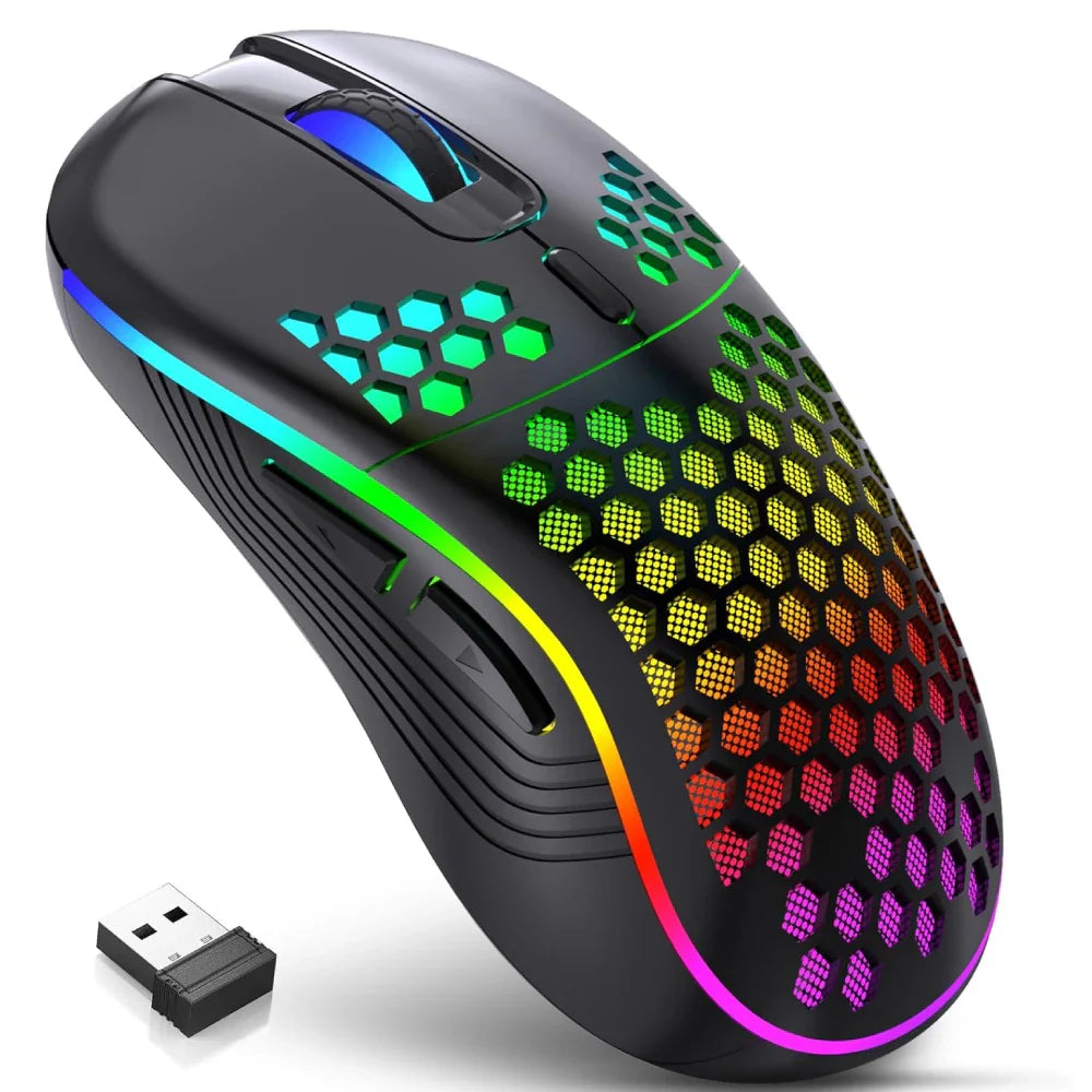 SZKOSTON RGB Wireless Gaming Mouse 🖱️✨ – Ergonomiczna Mysz z Podświetleniem RGB i Ładowaniem! 🚀🎮