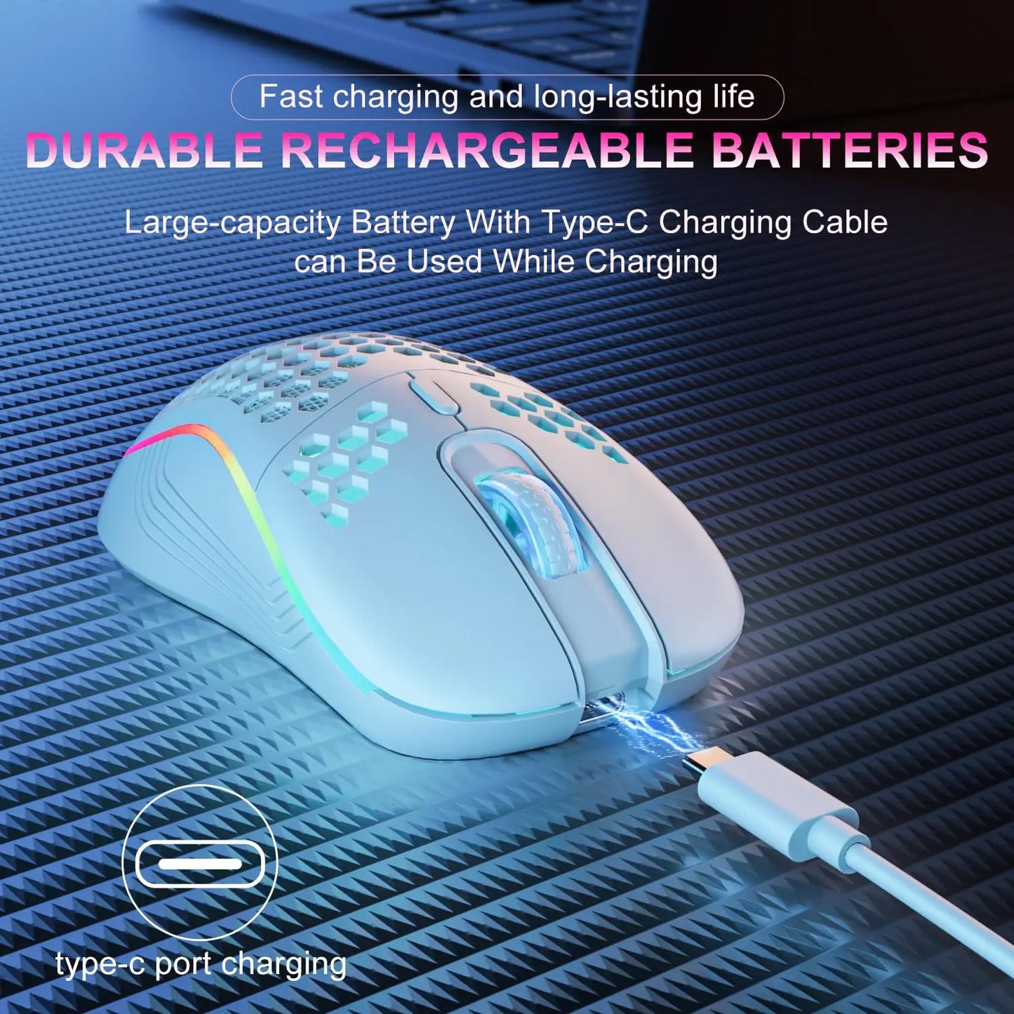 SZKOSTON RGB Wireless Gaming Mouse 🖱️✨ – Ergonomiczna Mysz z Podświetleniem RGB i Ładowaniem! 🚀🎮