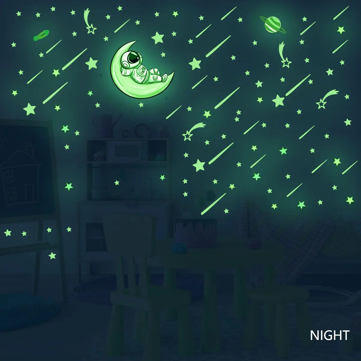 Luminous Moon 3D Wall Stickers 🌙✨ – Świecące w Ciemności Naklejki na Ścianę z Kosmicznym Motywem! 🚀🌌