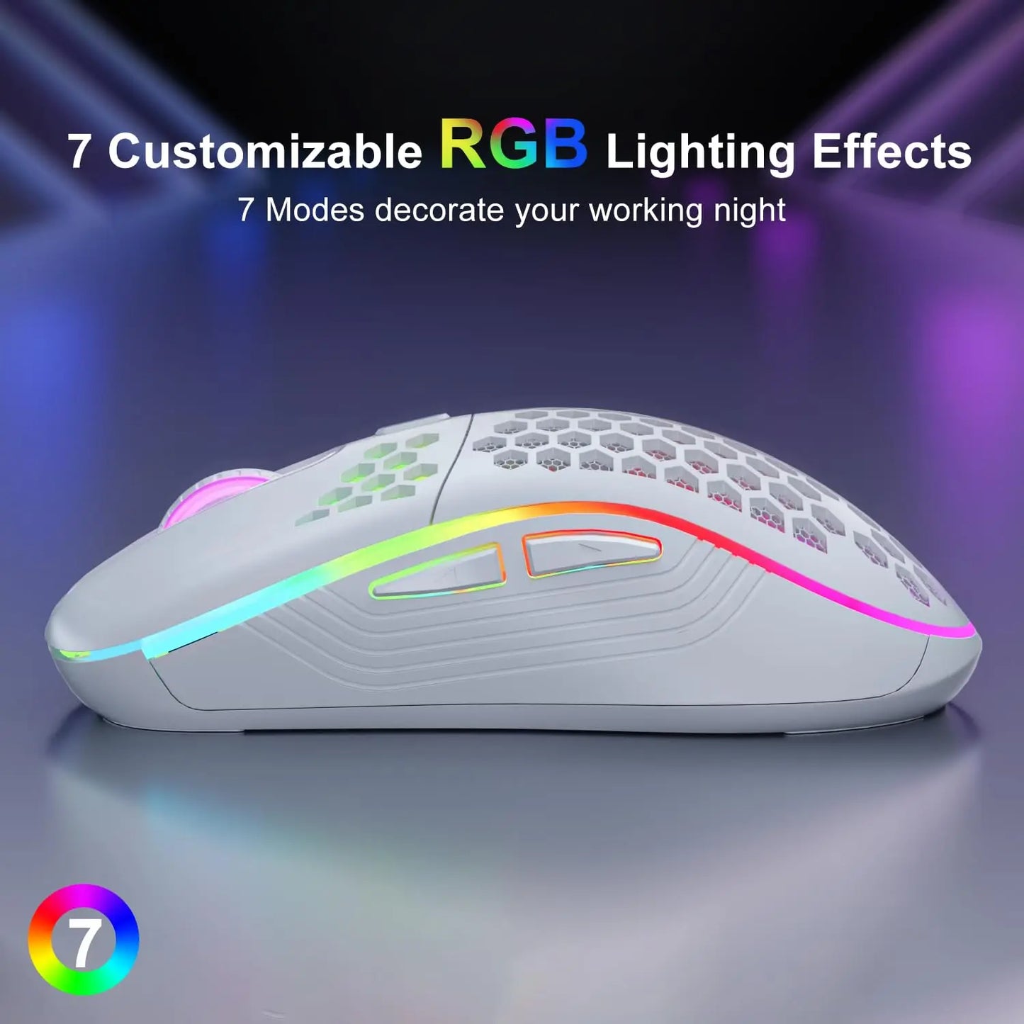 SZKOSTON RGB Wireless Gaming Mouse 🖱️✨ – Ergonomiczna Mysz z Podświetleniem RGB i Ładowaniem! 🚀🎮